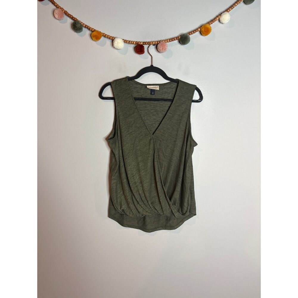 Universal Thread dark green faux wrap top